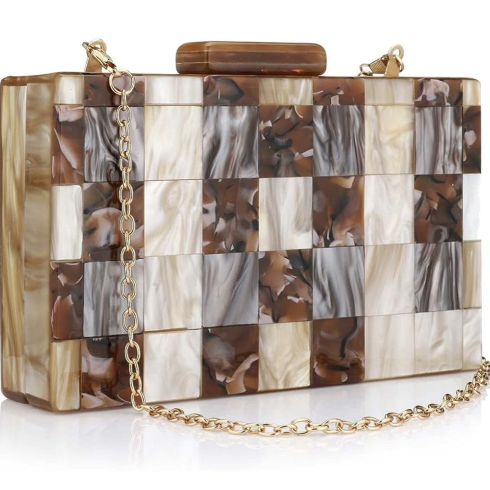 Shades of Brown Acrylic Clutch